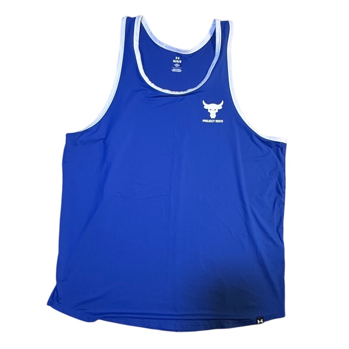 Under Armour Project Rock Brahma Bull Tank Top Mens Large Blue Gym Shirt-2048